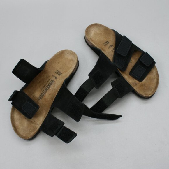 Birkenstock 38 Ladies 7 Narrow Uji Back Nubuck 2-strap Hook Loop Slides Sandals - Picture 6 of 11